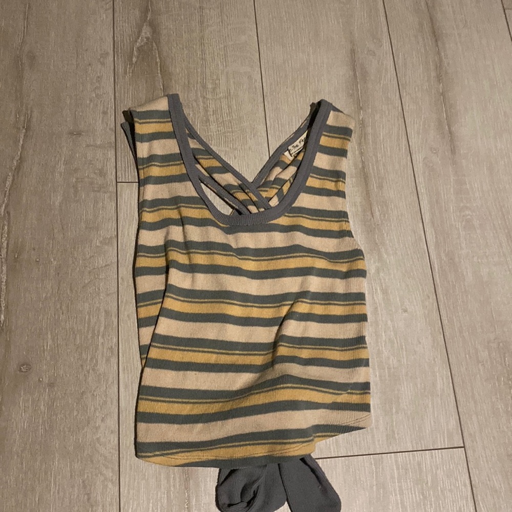 Free People striped crop tank top